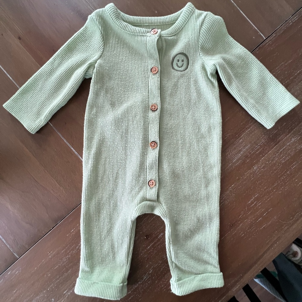 Lime Baby Smiley Face Onesie